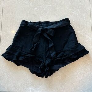 Delilah Black Ruffle Shorts